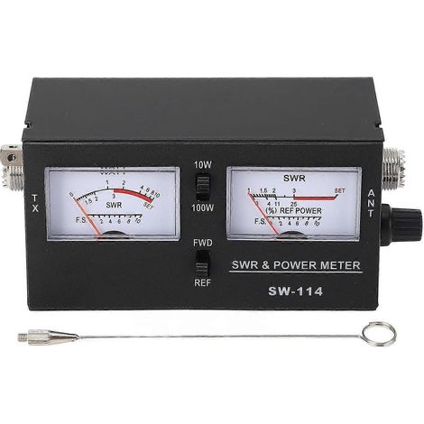 SWR- und Leistungsmesser 0–10 W, 0–100 W, 3 Funktionen, SWR-HF-Feldstärkemessgerät mit S0239-Anschluss