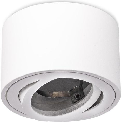 Flacher Aufbaustrahler weiß rund für LED-Modul schwenkbar Deckenleuchte (1/5)