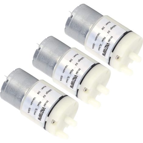 Micro Diaphragm Pump – 3 Vacuum Motors for Aquarium, Compact Design Low Noise DC 6V Engineering Plastic Pump for Instruments and Household Appliances (1/5)
