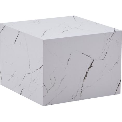 Tavolino da salotto Cuboid bianco effetto marmo (1/3)