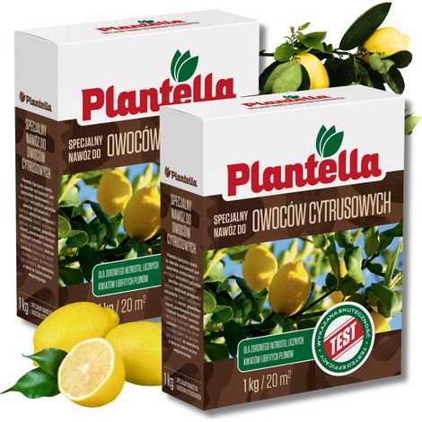 PLANTELLA Dünger für Zitrusfrüchte, Zitronen, Orangen, Mandarinen, Granulat 1 kg x 3