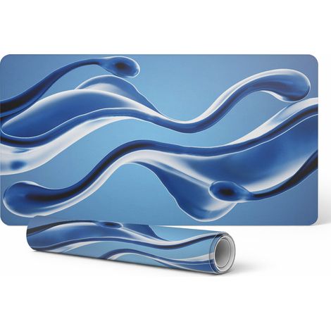Alfombrilla de ratón antideslizante para juegos con diseño de olas abstractas, 90x45 cm. (1/5)