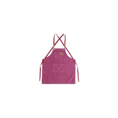 (Rosso mattone) Grembiule da cucina da uomo, grembiule in tela con 3 tasche, impermeabile e regolabile, per barbecue, ristoranti, giardinaggio, falegnameria, 78 x 68 cm - Crezuo