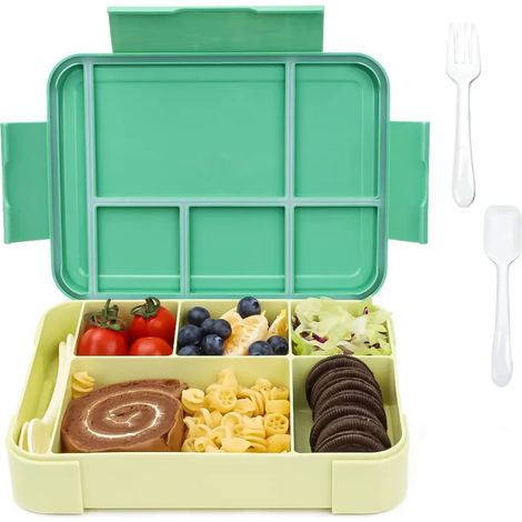 Lunchbox ,Bento Box Brotbš¹chse Auslaufsicher Luftdichte Brotzeitbox mit 5 Fchern und Besteckset,Vesperdose Frš¹hstš¹cksbox