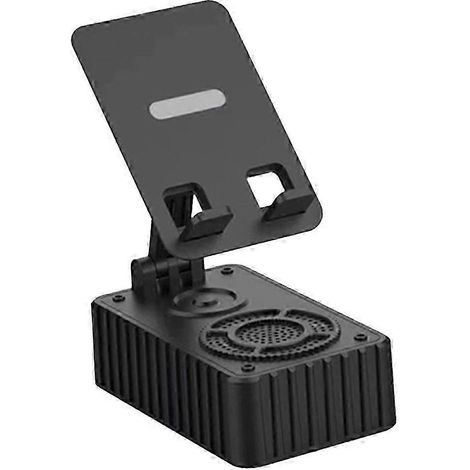 Support pour téléphone portable avec haut-parleur Bluetooth, mini support pliable pour bureau ou extérieur, audio 2 en 1 fdq (1/5)