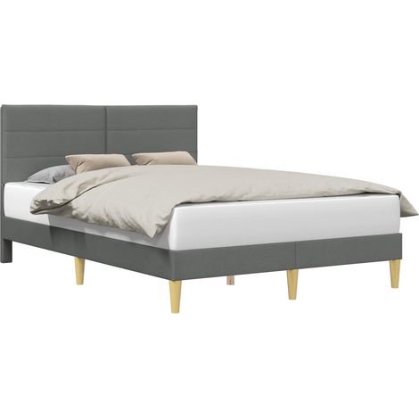 Maison Exclusive - Bettrahmen mit Kopfteil Dunkelgrau 140 x 190 c