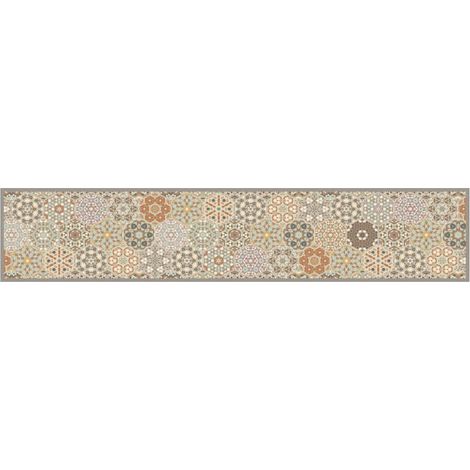 Tapis de cuisine lavable impression pastel hexagonale 60x300 cm (1/5)