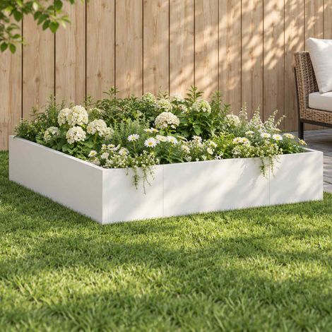 vidaXL Retaining Wall 8 pcs 300 x 100 x 30 cm Steel White (1/5)