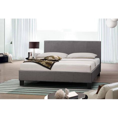 Modern Economy Fabric Bed Minimal Designer Frame - Grey - No Mattress 4ft (1/2)