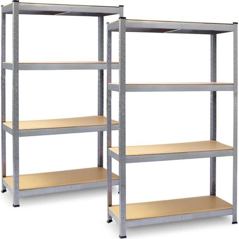Set 2 pz mensola in metallo plonos 150 x 75 x 30 cm - scaffale in metallo stabile e funzionale in colore argento perfetto per luso in - garage - archivio - negozio - deposito attrezzi - s