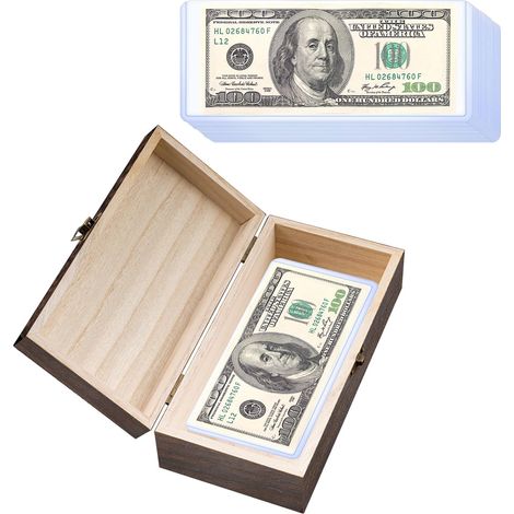 Caisses à Monnaie pour espèces en Bois Boîte à billets avec Serrure et 20 Porte-monnaie en plastique Boîte de Rangement d'argent 20x10x6 cm (1/5)