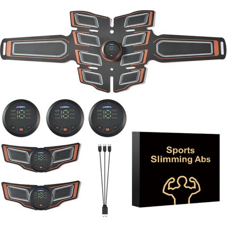 EMS-Bauchmassagegürtel, Bauchmuskelstimulator, Orange - AquaForge