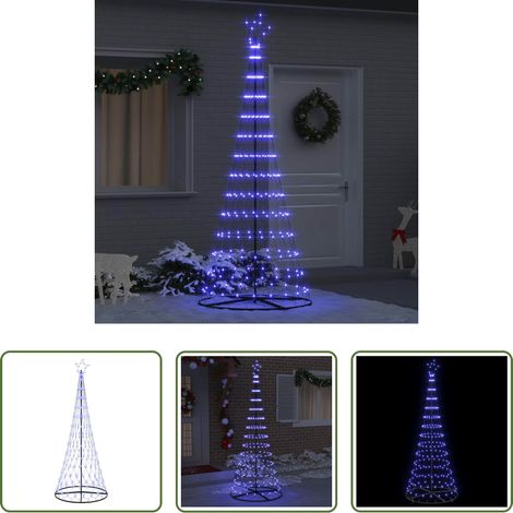 Weihnachtsbaum mit LED - LED-Weihnachtsbaum mit 295 LEDs mit Ständer Blau 250 cm Metall (1/5)