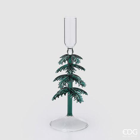 EDG Enzo De Gasperi Portacandela Pino Verde H23 Ø8 cm – Decorazione di Natale (1/2)
