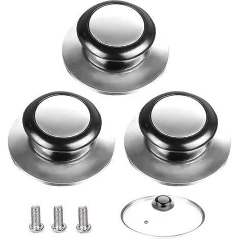 Pomello per coperchio, 3 pezzi, maniglia per coperchio pentola, adatta per maniglie per coperchi in vetro e coperchi per pentole in acciaio inox, per utensili da cucina