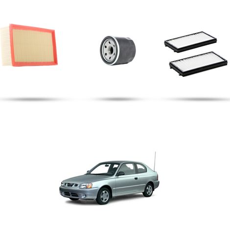Kit tagliando 3 filtri compatibile con Hyundai Accent (LC) II 1.5i CRD 75kw dal 2000 (1/5)