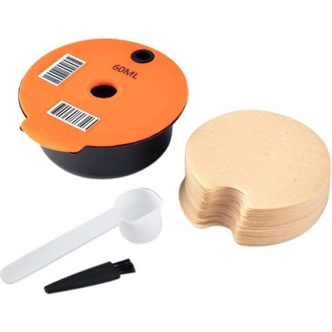 Set de dosettes à café rechargeables, capsules de café réutilisables avec filtres papier, compatible Tassimo pour café maison (1/3)