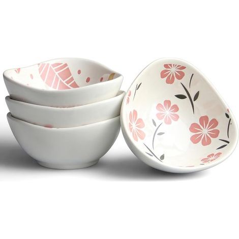 Set aus 4 Beilagenschalen weiße Keramik-Dipschalen kleine Dipschalen und Gewürzschalen geeignet für Snacks Ketchup Essig Barbecue-Sauce und (1/2)
