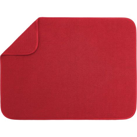 Mikrofaser-Abtropfmatte 45 x 60 cm – Extrem saugfähig, schnelltrocknend – Maschinenwaschbar – Für alle Küchenutensilien geeignet – Rot (1/5)