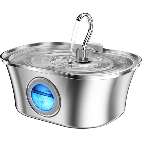 Fontaine à eau pour chat 3,2 L en acier inoxydable avec distributeur d'eau automatique (1/4)