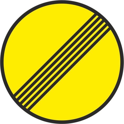 Señal Vial de Bolsa Fin de Prohibiciones 700 x 700 mm (1/2)
