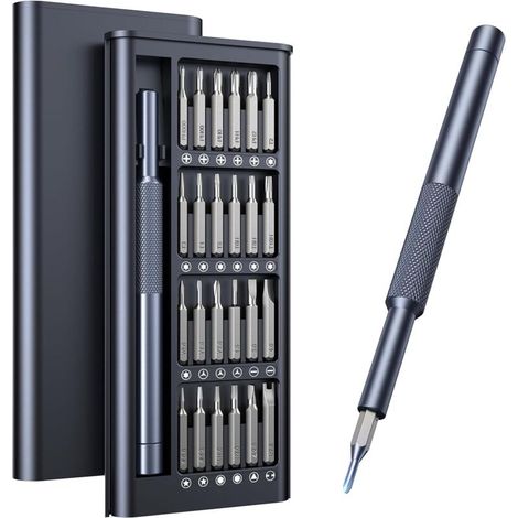 Jeu de tournevis de précision 25 en 1, mini kit d'outils de réparation magnétiques professionnels pour téléphone, ordinateur, montre, ordinateur portable, sonnette, lunettes, électronique (1/4)