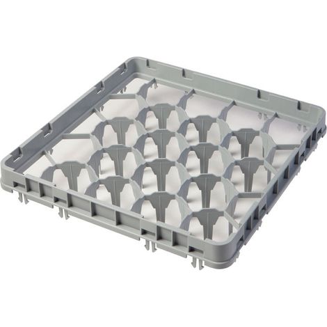 Extension casier grande profondeur 20 compartiments - 49.9 x 49.9 x 5.1 cm - Gris - Lot de 12 - Cambro