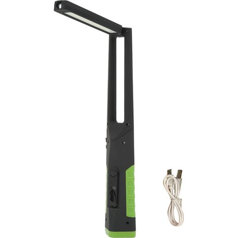 Lampe LED COB rechargeable à manivelle, 360° aimantée avec crochet, éclairage mécanicien pour réparation auto, camping et urgence. (1/5)