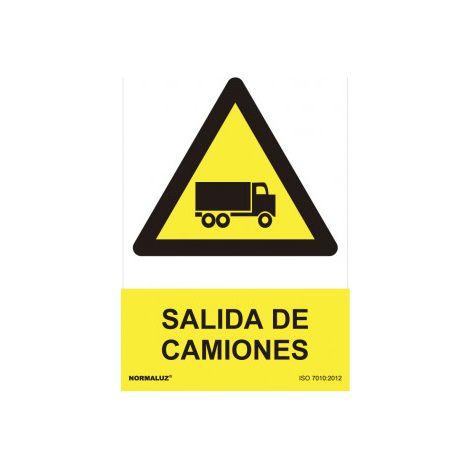 Panneau Danger 'salida De Camiones' Signalisation Bilingue Espagnol, Haute Visibilité - Normaluz