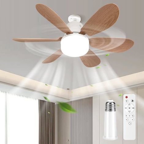 Ventilateur de plafond avec éclairage et télécommande, silencieux - Lampe de plafond LED 30 W avec ventilateur, 3 vitesses, 3 modes (1/5)