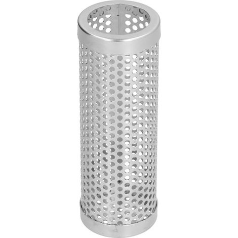 Boîte à fumoir cylindrique détachable grande capacité pour bois fruitier, barbecue et granulés, idéale pour le camping et les activités de plein air (15,3 x 5,3 cm). (1/5)