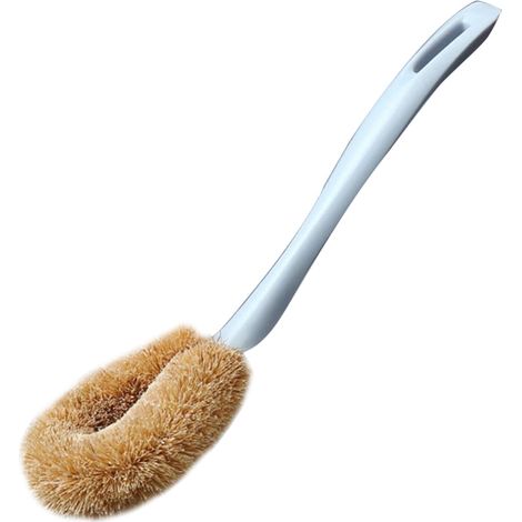 Brosse De Nettoyage En Plastique - Manche Long Pour Vaisselle Casserole Cuisine - Outil Pratique Avec Trou De Suspension - Gris (1/2)
