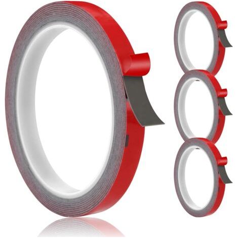 Ruban Adhésif Double Face 3m Extra Forte - 12m X 10mm (4 X 3m) - Imperméable, Ultra Résistant Pour Usage Extérieur, Réparation De Voiture, Fixation LED & DIY (1/5)