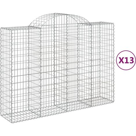 Maison Exclusive - Gabionen mit Hochbogen 13Stk. 200x50x140/160cm