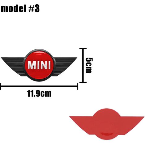 (Noir et rouge, 11,9 cm) - Autocollant logo en ABS pour capot avant et coffre arrière de voiture, compatible avec Mini Cooper R50, R53, R60, F55, F56, R56, R55 et R60 (1/5)