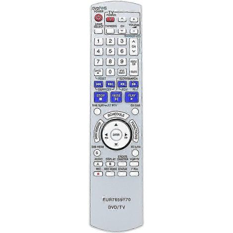 Télécommande EUR7659Y70 pour combiné TV/DVD Panasonic DMR-ES35V, DMR-ES35VP, DMR-ES35VPC, DMR-ES3 (remplacement de télécommande) (1/5)