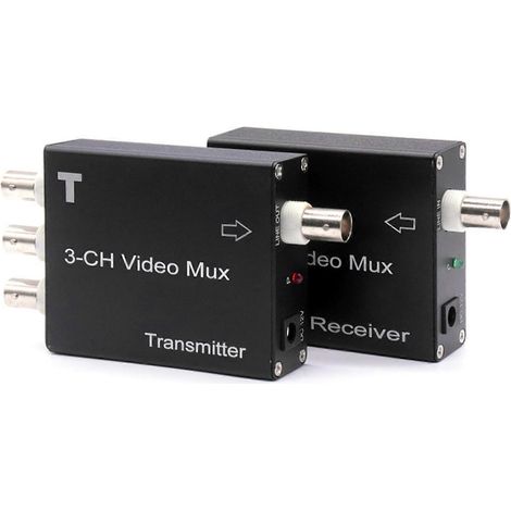Récepteur et émetteur d'extension de caméra analogique 3 canaux, multiplexeur vidéo, accessoires pour caméra domestique ( ) (1/5)