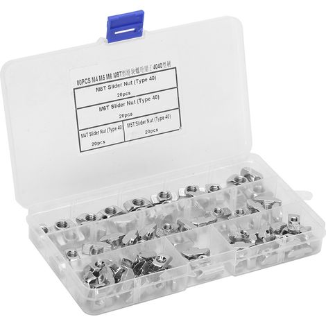 80 écrous coulissants à rainure en T M4 M5 M6 M8 - Quincaillerie pour profilés en aluminium 4040 (1/5)