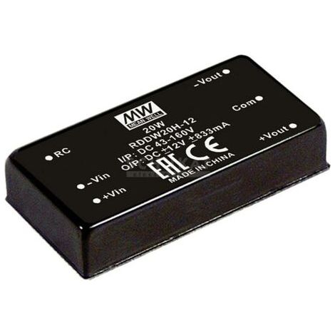 Convertisseur CC/CC Mean Well RDDW20G-15 Nbr. de sorties: 2 x 666 mA 20 W 1 pc(s) Q123632 (1/4)