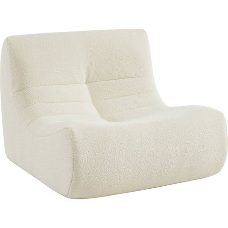 sweeek - Sessel mit strukturiertem Bouclé-Bezug, 1 Sitzer, Strukturiertes  Bouclé, Weiß