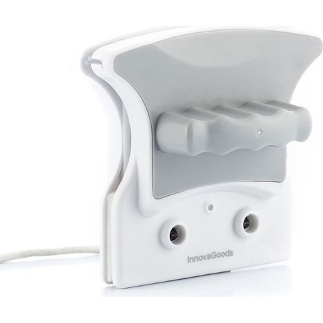 Nettoyant Vitres Magnétique Double Face, Nettoyage Rapide et Efficace, Sécurité avec Cordon Anti-Chute, Convient pour Double Vitrage 3-8mm, Blanc, Plastique (1/5)
