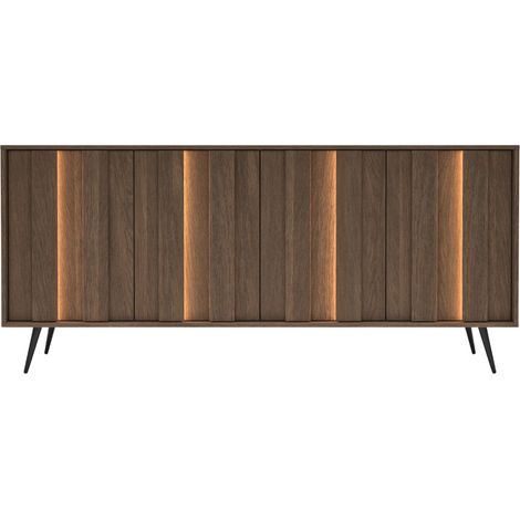 CENOTE - Buffet 183 cm mélaminé Chêne foncé (1/5)