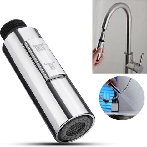 2 ModesDouchette Extractible Robinet , Douchette Evier Cuisine, Robinet Pulvérisateur de Cuisine, Embout Robinet Pomme de Douche de Rechange, Mousseur Robinet d'Eau pour Cuisine et Salle de Bain (1/5)