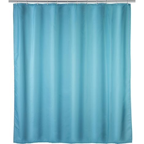 Duschvorhang Textil hellblau 180x200 cm WENKO (1/5)
