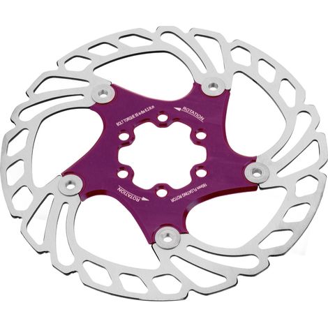 16 cm schwimmend gelagerte Fahrradbremsscheibe mit 6-Loch-Bremsbelägen, für Mountainbikes und Rennräder, Ersatzteile, Lila (1/5)