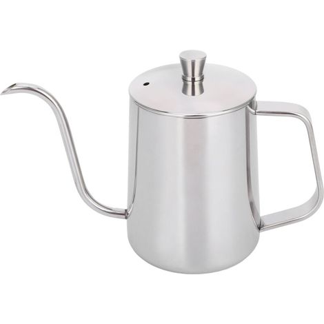 Bouilloire à Café 600ml en Acier Inoxydable 304, Bec Fin Épais avec Couvercle