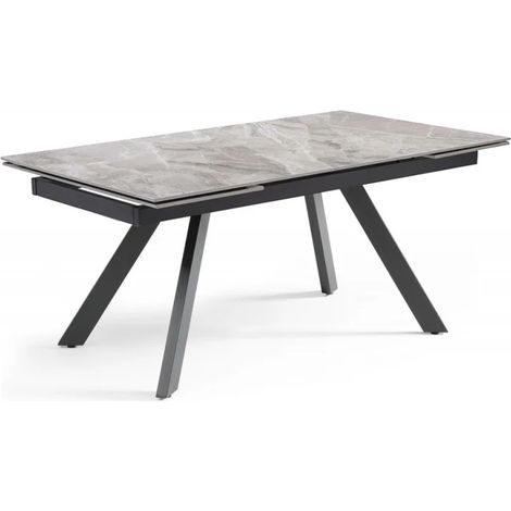 Table extensible 160/240 cm céramique marbré pieds inclinés - DAKOTA 08 (1/5)