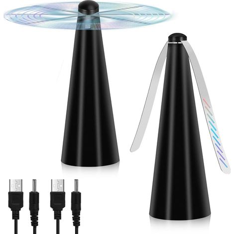 Ventilateur Anti-Mouche, 2 Pièces Fly Repellen Moustique Fan, Ventilateur Répulsif Pliable et Suspendu, Chargement USB, Aucun Produit Chimique Nécessaire Répulsif, pour Maison Dîner Pique Nique (1/5)