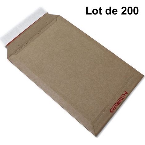 Lot de 200 Enveloppes Carton Ultra Résistantes (250 x 350 x 35 mm) Protection Inégalée