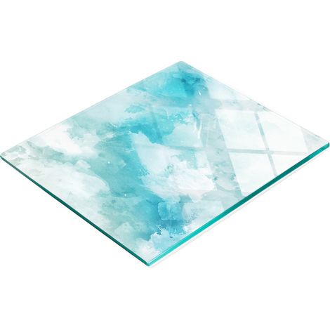 Lavagna decorativa multifunzionale in vetro per cucina, sfondo blu, 60x52 cm (1/5)